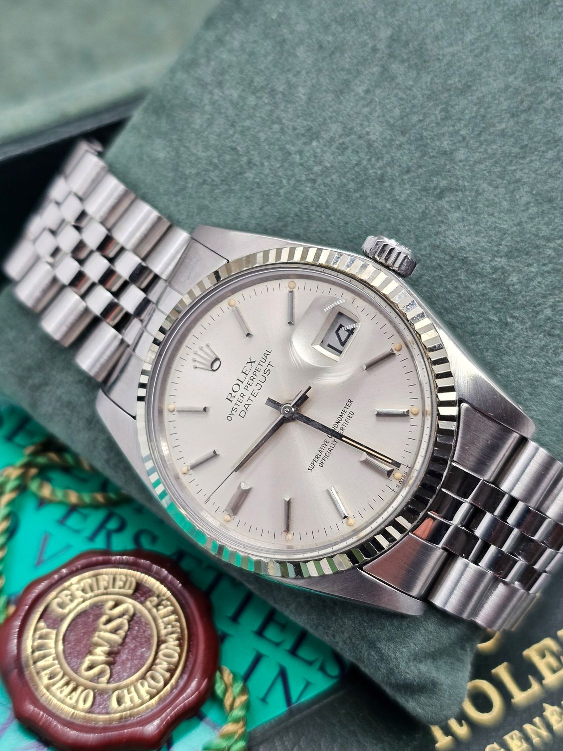 Rolex Datejust Silver Dial Watch - Ref 16014 in Excellent Unpolished Condition
