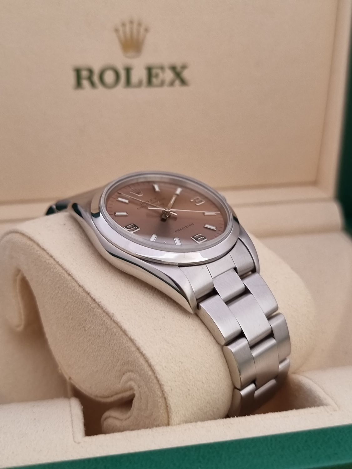 Rolex Air-King Watch Ref 14000M 34mm Salmon Dial, Circa 2005 Full Set