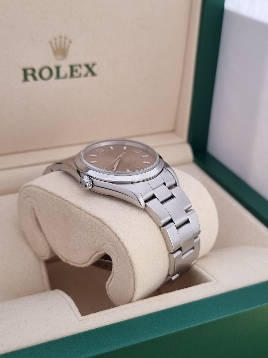 Rolex Air-King Watch Ref 14000M 34mm Salmon Dial, Circa 2005 Full Set