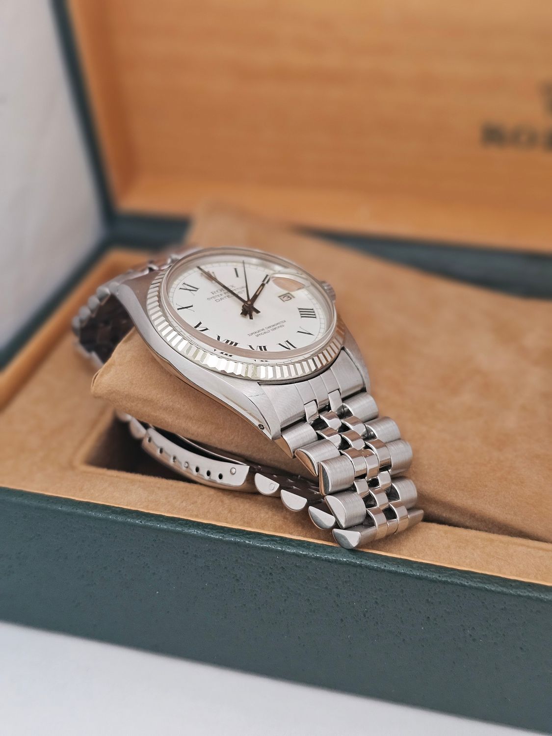 Rolex Datejust Rare Buckley White Dial Watch, Ref 16014 Excellent Condition