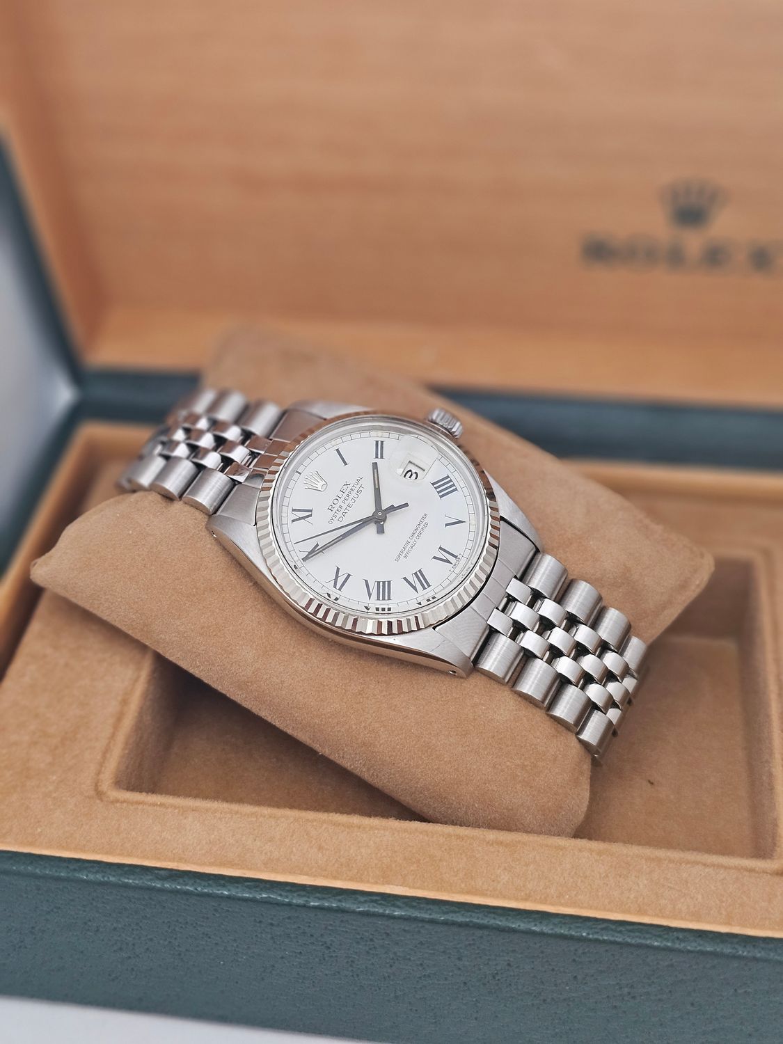 Rolex Datejust Rare Buckley White Dial Watch, Ref 16014 Excellent Condition
