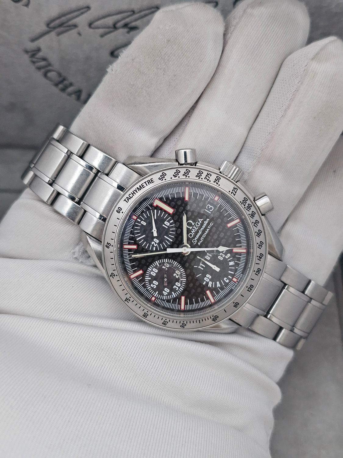 OMEGA Speedmaster Racing Carbon Dial Watch, 3519.50 Michael Schumacher L.Edition