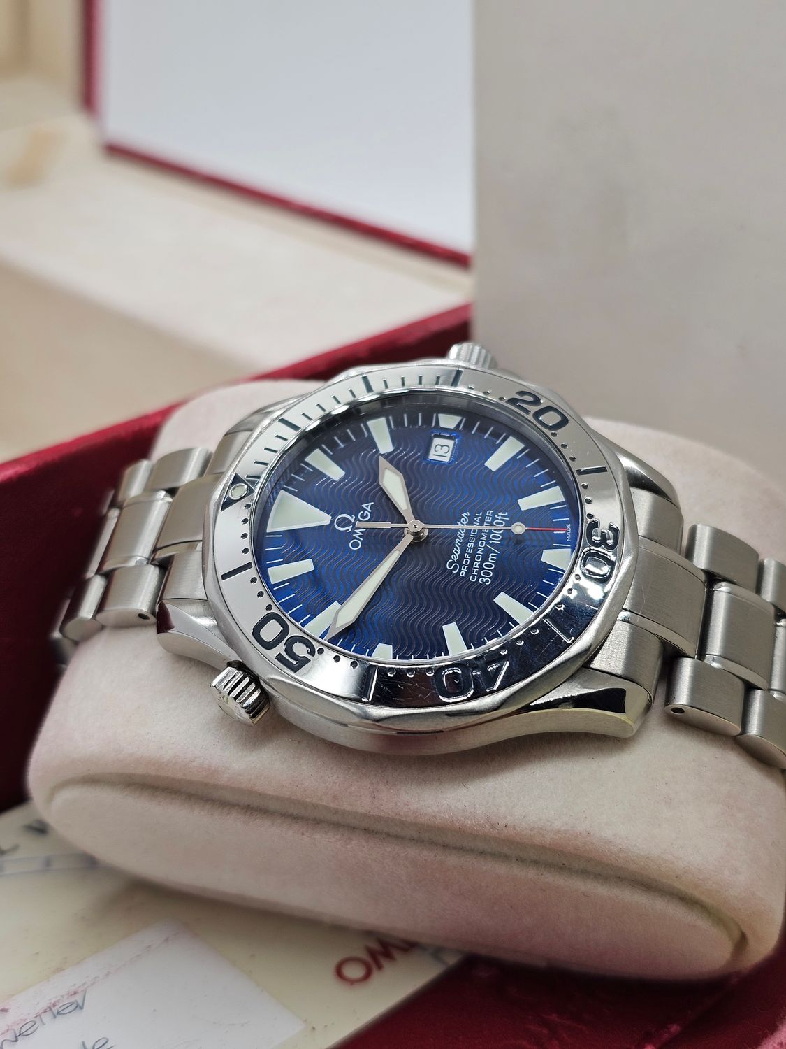 OMEGA Seamaster 300 Pro Blue Men&#39;s Watch - 2255.80.00, 2001 Full Set, Original Purchase Receipt