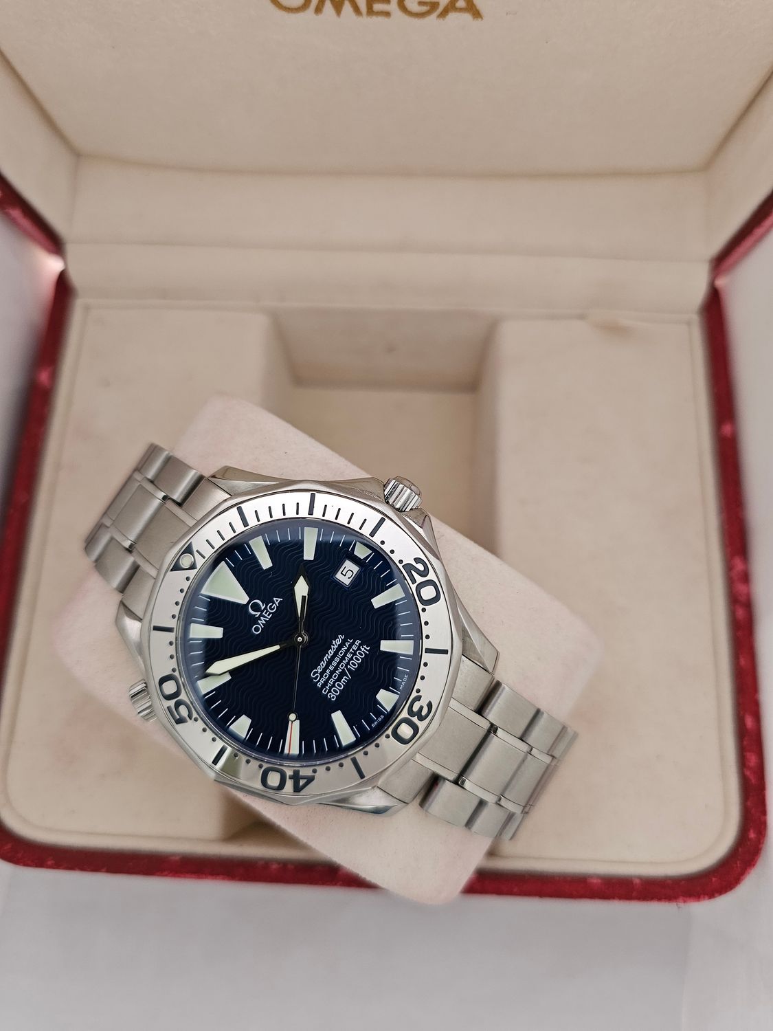OMEGA Seamaster 300 Pro Blue Men&#39;s Watch - 2255.80.00, 2001 Full Set, Original Purchase Receipt
