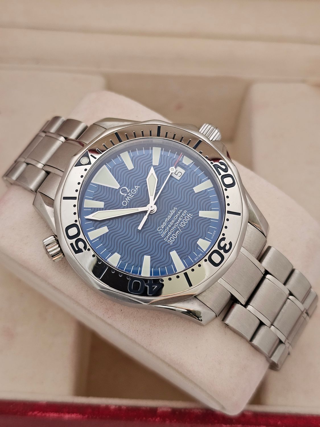 OMEGA Seamaster 300 Pro Blue Men&#39;s Watch - 2255.80.00, 2001 Full Set, Original Purchase Receipt