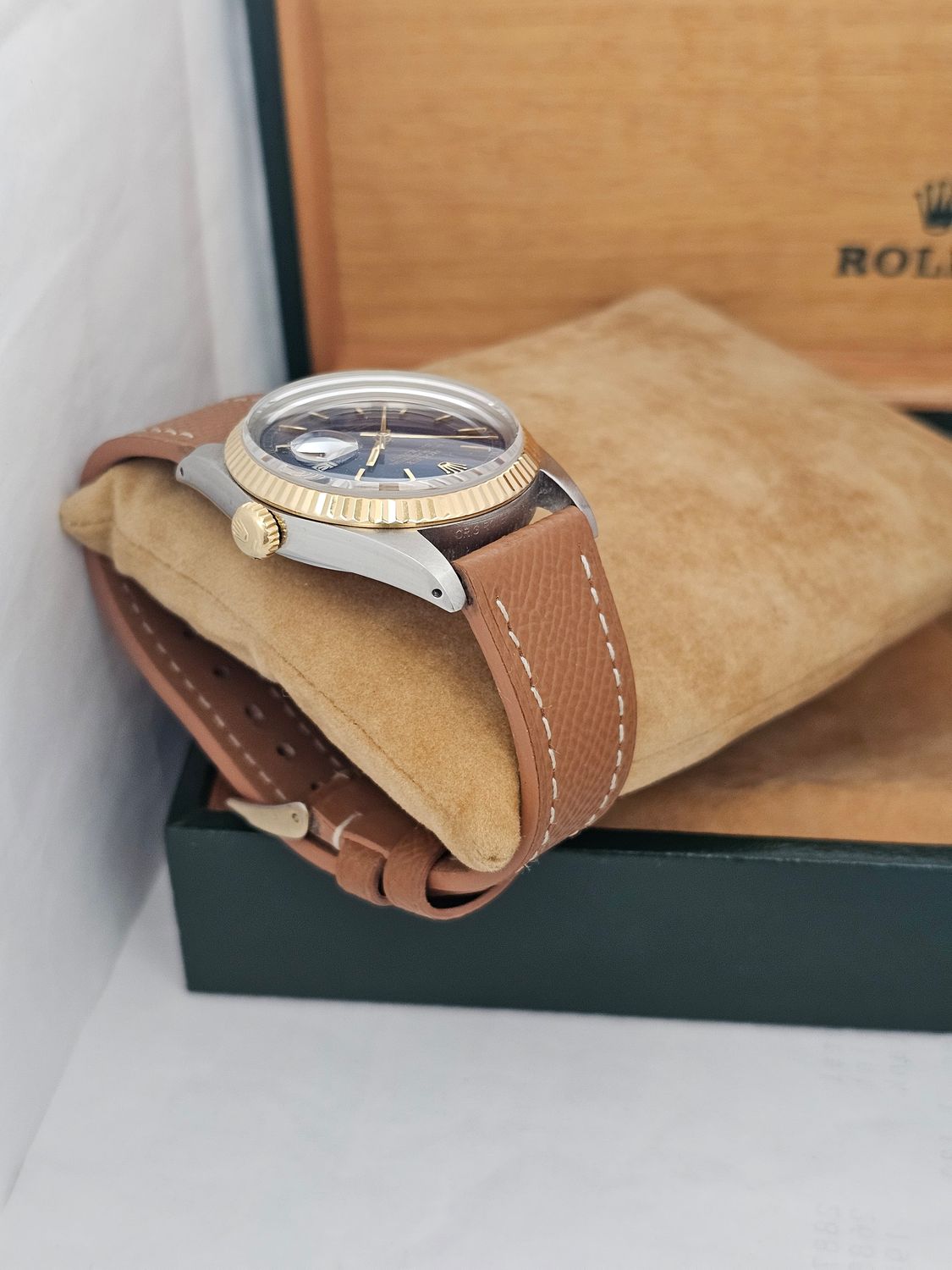 Rolex Datejust Blue Men&#39;s Watch - 16013 with Linen Dial