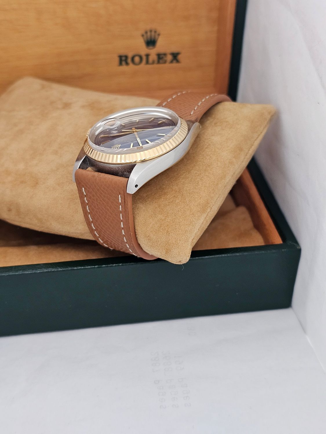 Rolex Datejust Blue Men&#39;s Watch - 16013 with Linen Dial