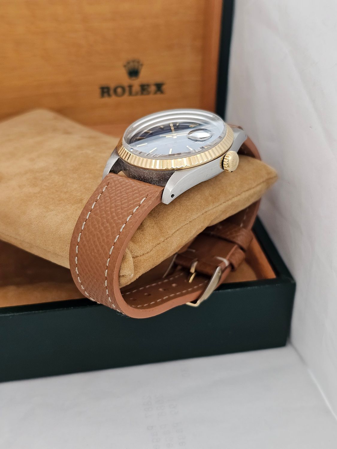 Rolex Datejust Blue Men&#39;s Watch - 16013 with Linen Dial
