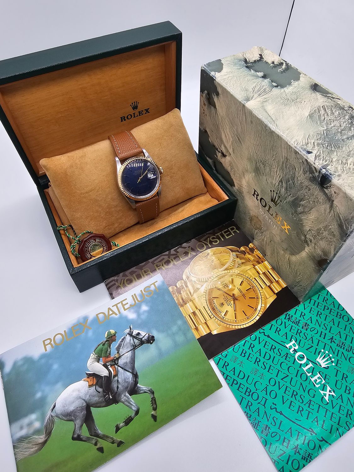 Rolex Datejust Blue Men&#39;s Watch - 16013 with Linen Dial