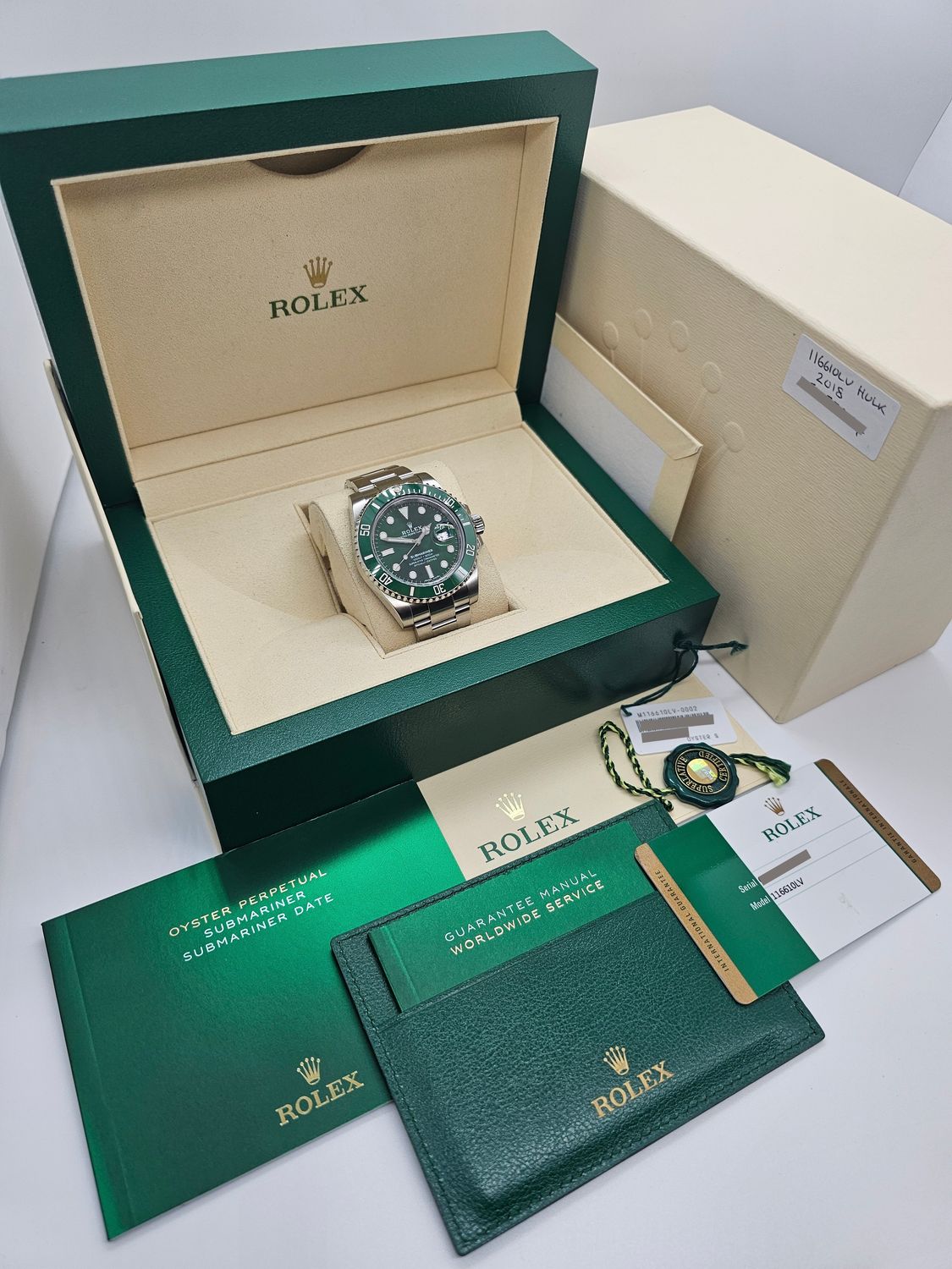 Rolex Submariner Date Watch 116610LV Green Hulk, 2018 Full Set, Excellent Cond