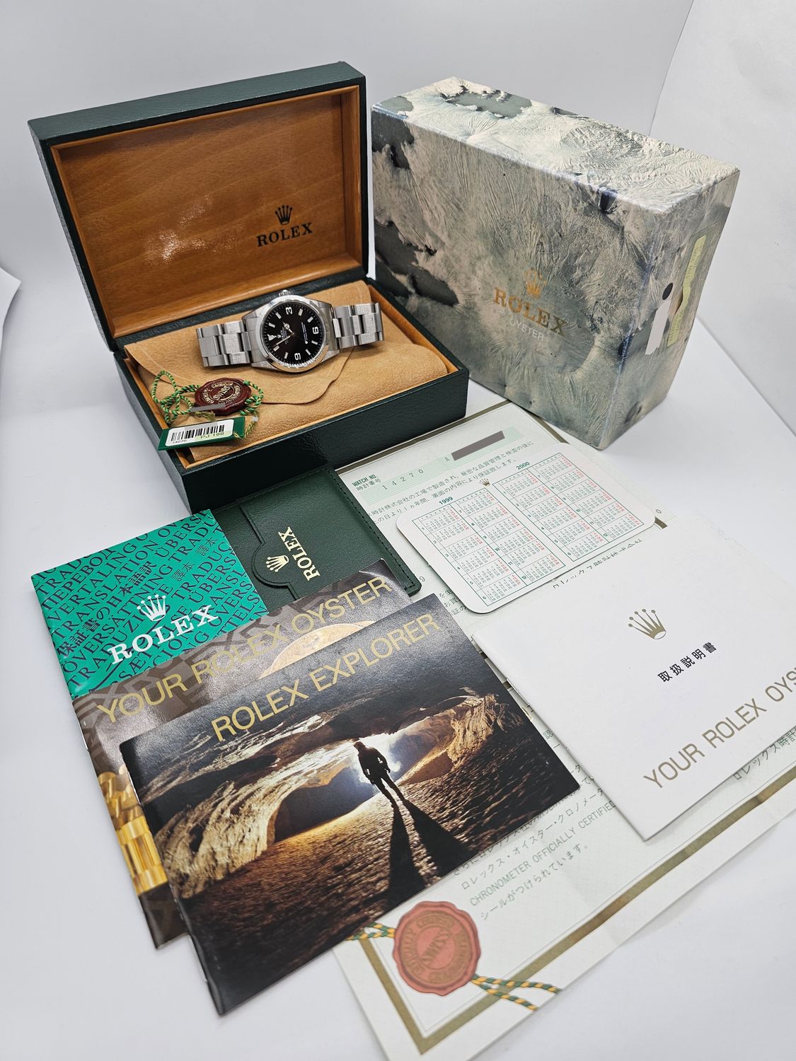 Rolex Explorer Watch 36mm, Ref 14270 - 1999 Unpolished Full Collectors Set