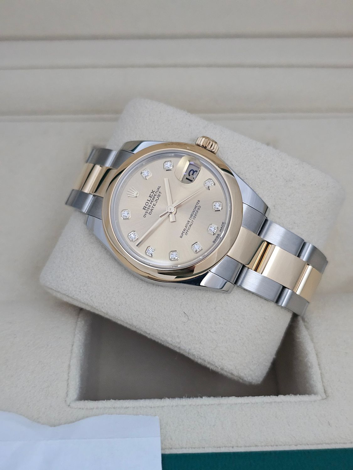 Rolex Datejust 31mm Champagne Diamond Dial Watch 178243, 2017 Box &amp; Papers
