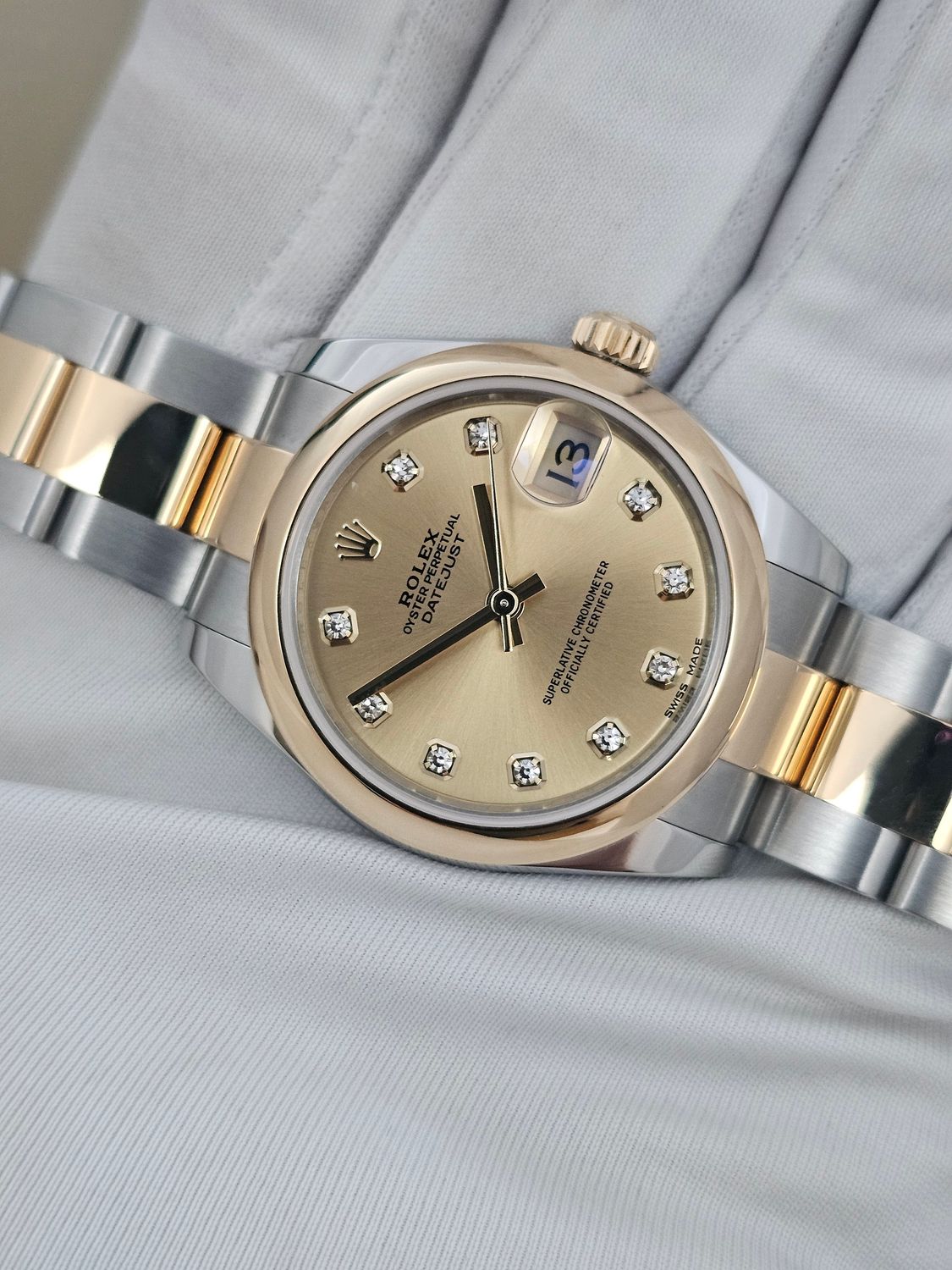 Rolex Datejust 31mm Champagne Diamond Dial Watch 178243, 2017 Box &amp; Papers