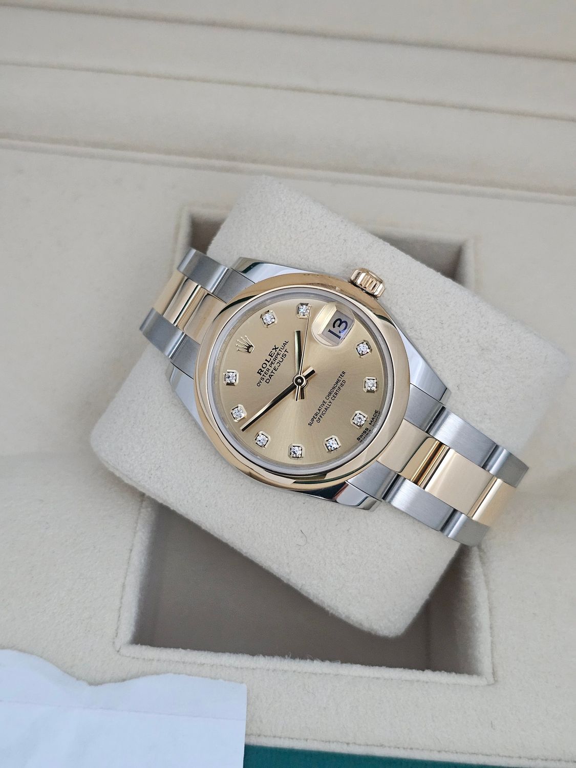 Rolex Datejust 31mm Champagne Diamond Dial Watch 178243, 2017 Box &amp; Papers