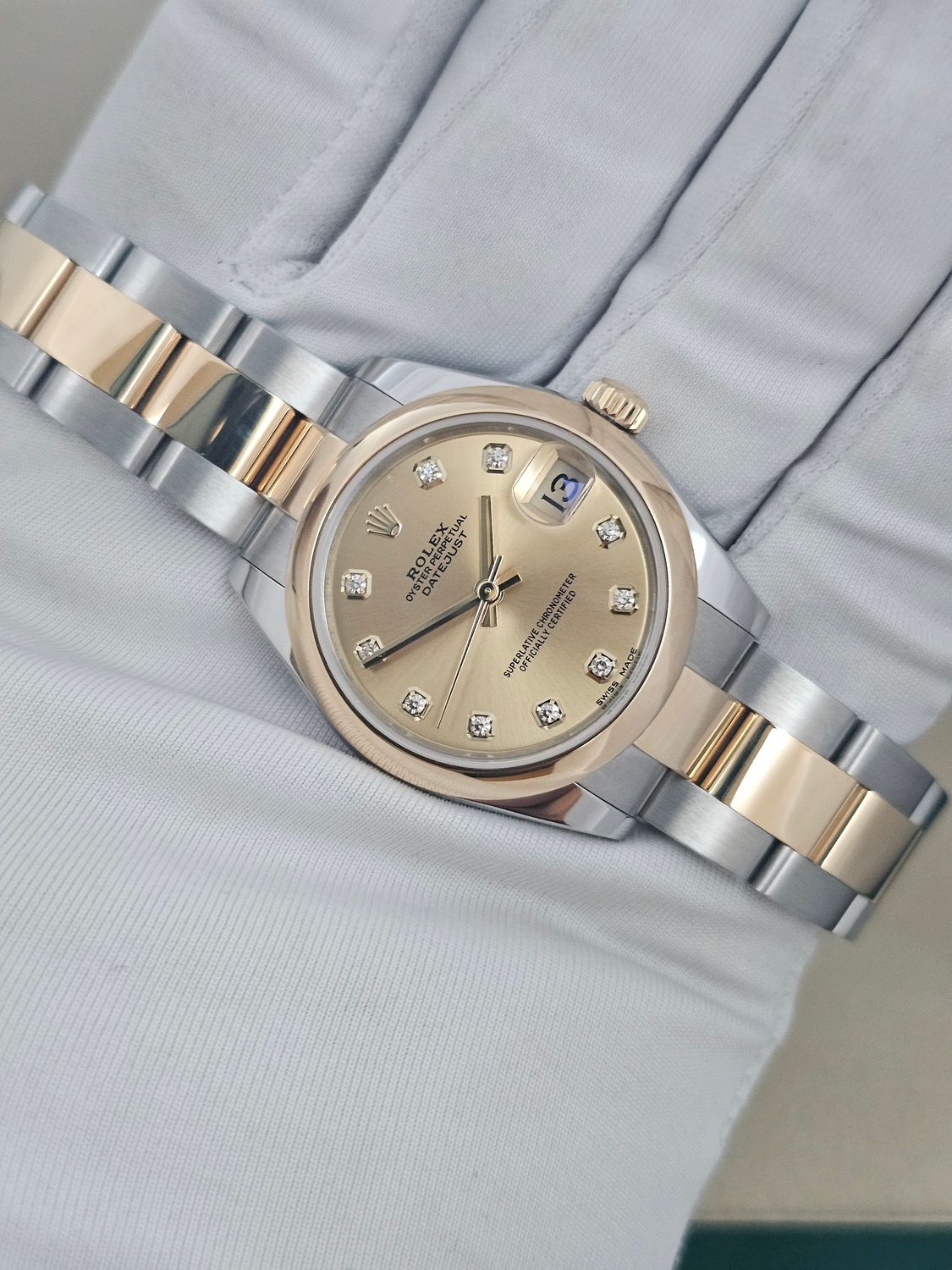 Rolex Datejust 31mm Champagne Diamond Dial Watch 178243, 2017 Box &amp; Papers