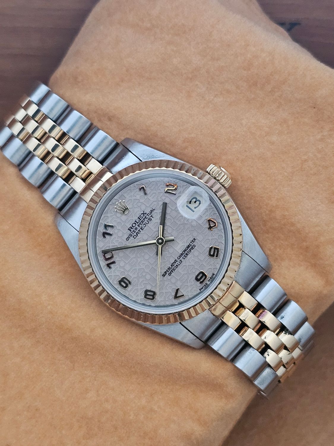 Rolex Datejust 68273 31mm Cream Jubilee Dial &amp; Arabic Numerals, Full Set Receipt