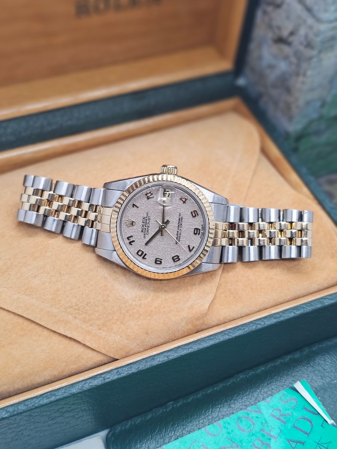 Rolex Datejust 68273 31mm Cream Jubilee Dial &amp; Arabic Numerals, Full Set Receipt