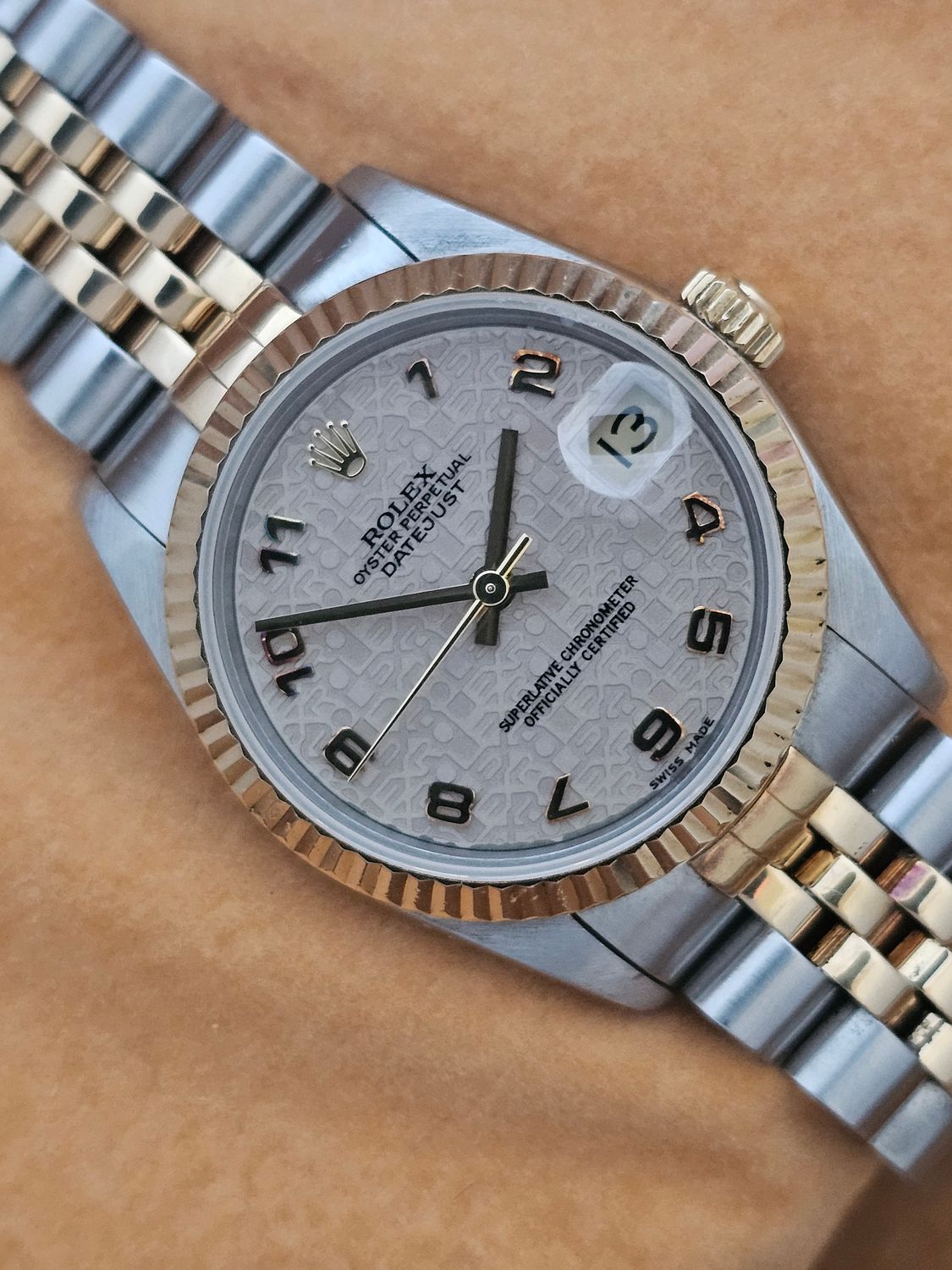 Rolex Datejust 68273 31mm Cream Jubilee Dial &amp; Arabic Numerals, Full Set Receipt