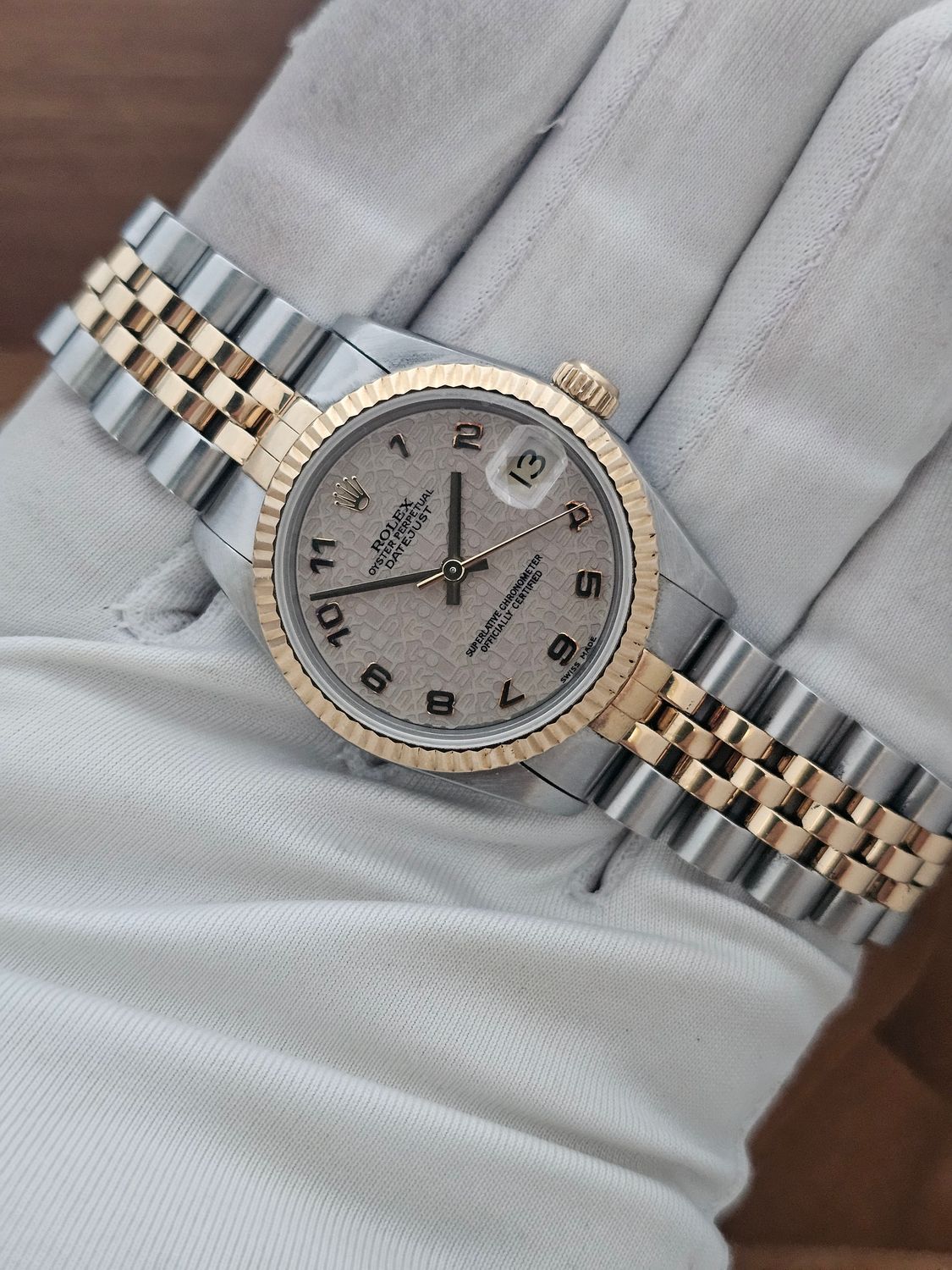 Rolex Datejust 68273 31mm Cream Jubilee Dial &amp; Arabic Numerals, Full Set Receipt