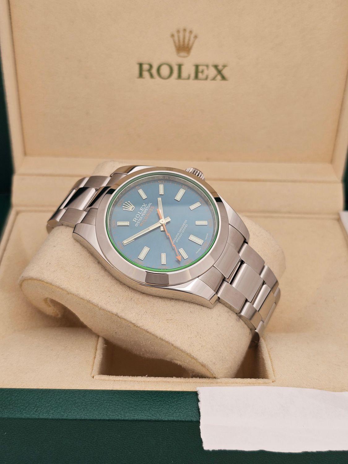 Rolex Milgauss Watch 40mm Z Blue Dial, 116400GV 2016 Full Set