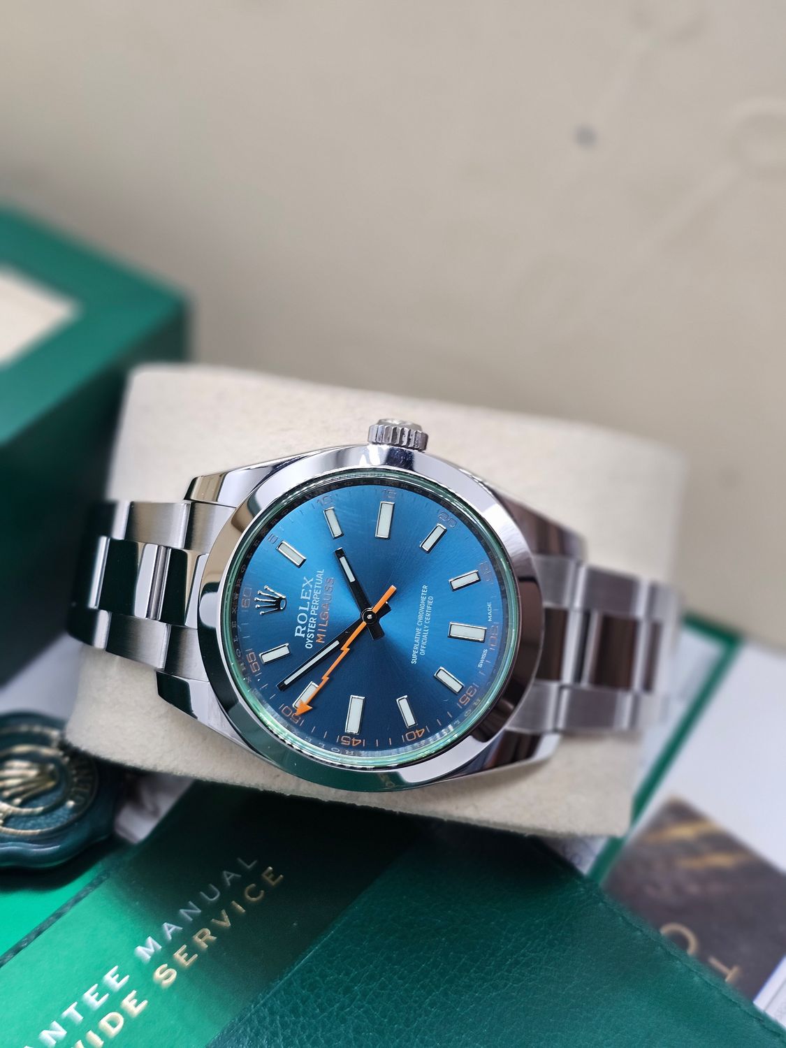 Rolex Milgauss Watch 40mm Z Blue Dial, 116400GV 2016 Full Set