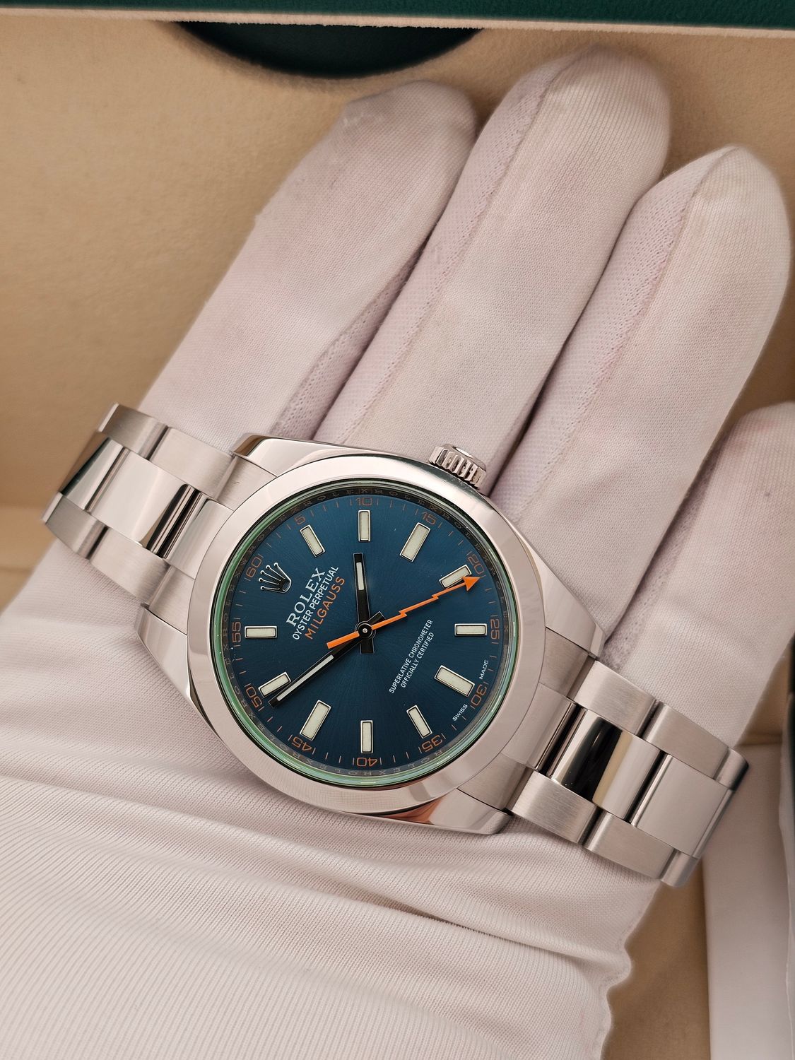 Rolex Milgauss Watch 40mm Z Blue Dial, 116400GV 2016 Full Set