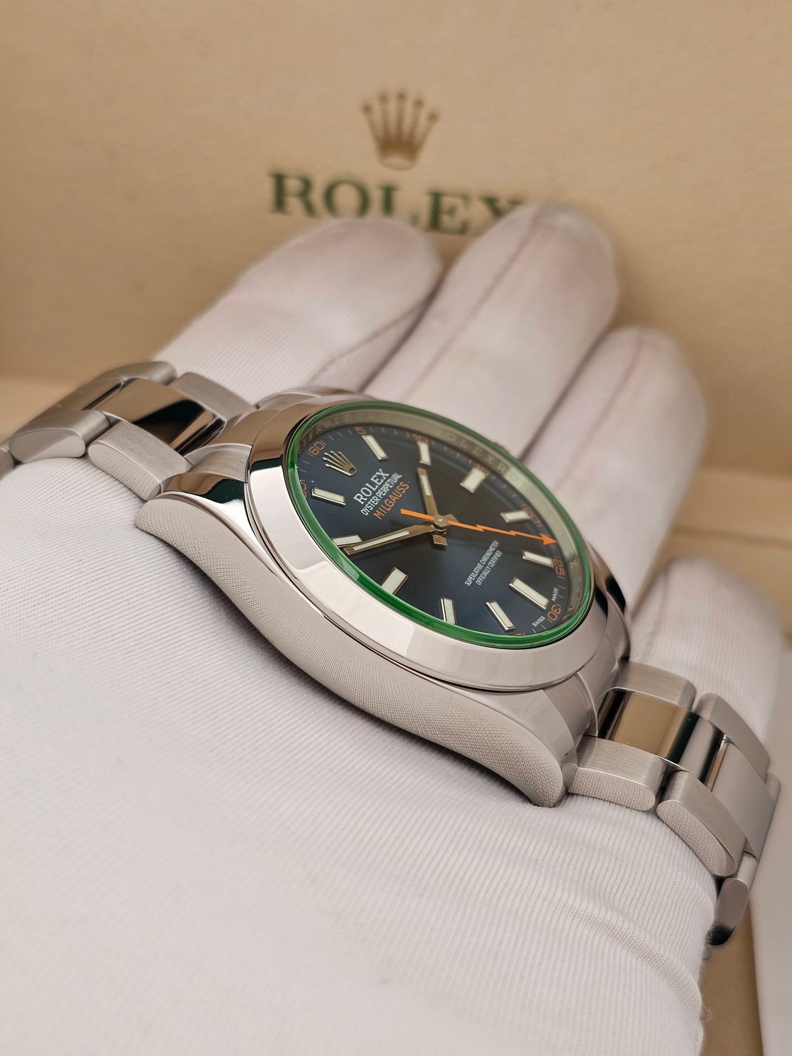 Rolex Milgauss Watch 40mm Z Blue Dial, 116400GV 2016 Full Set