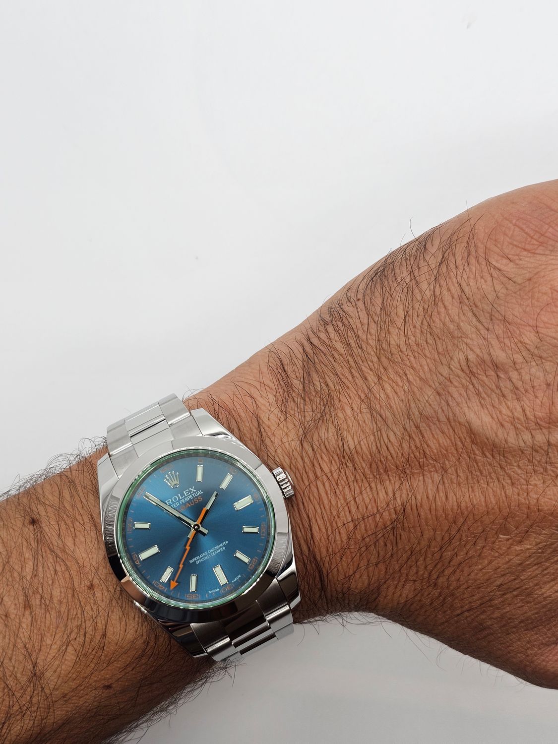 Rolex Milgauss Watch 40mm Z Blue Dial, 116400GV 2016 Full Set