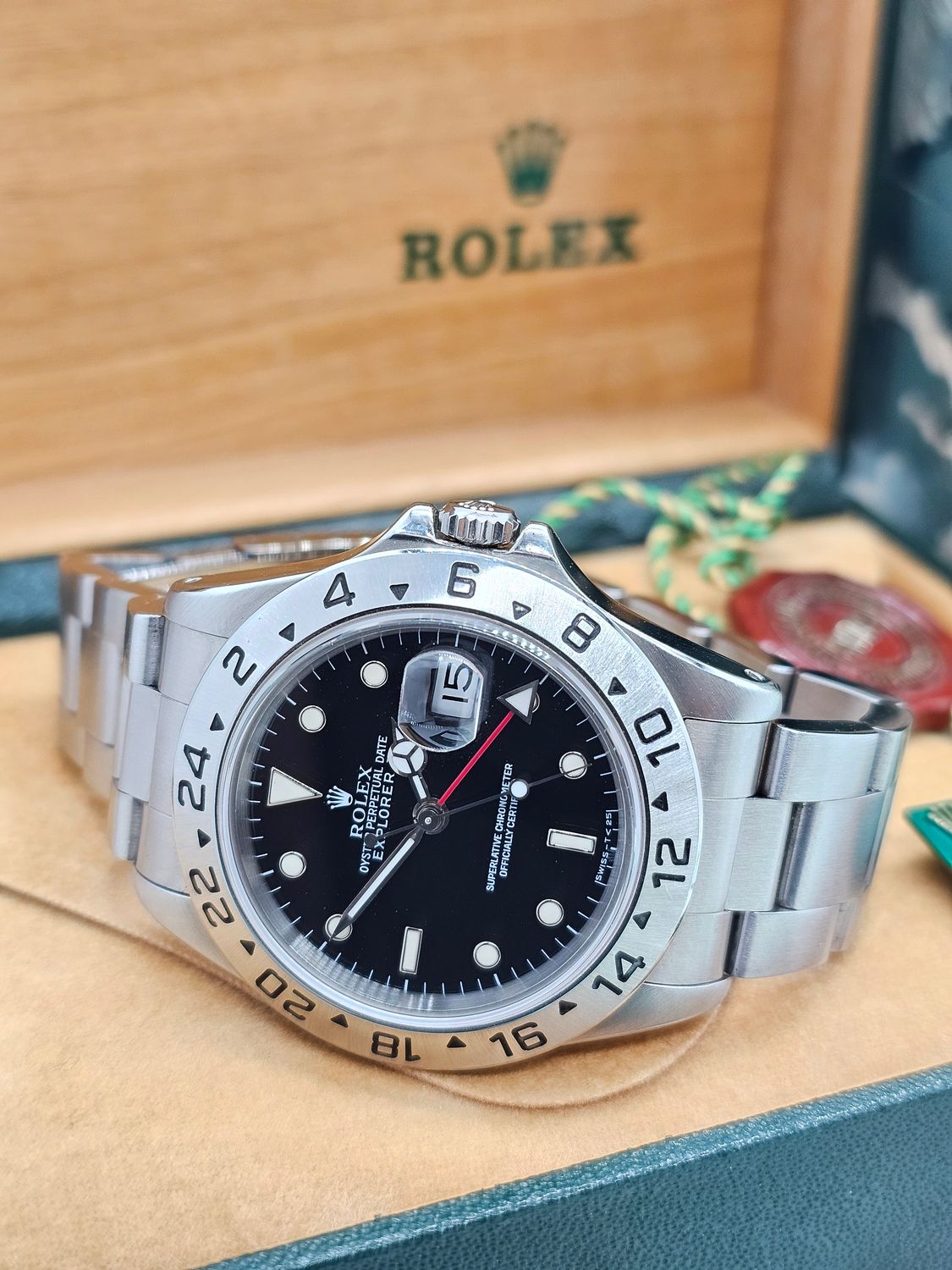 Rolex Explorer II Watch Ref 16570 Black Dial, 1992 Full Collectors Set