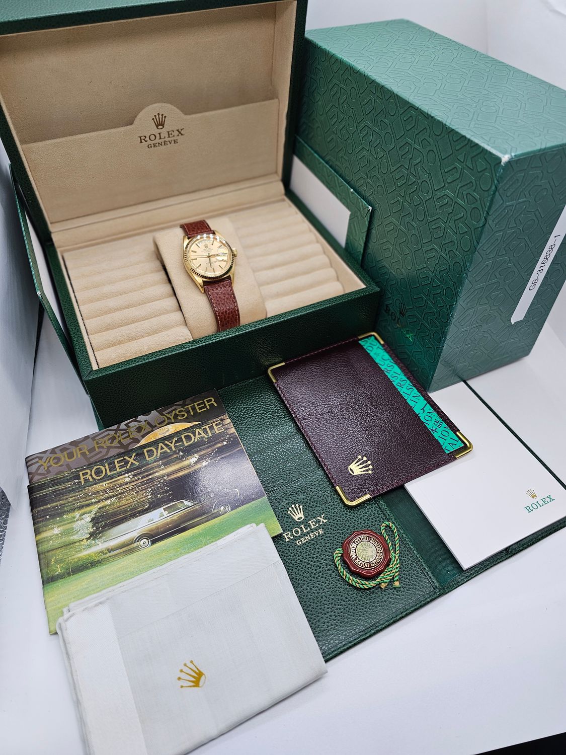 Rolex Day-Date Ref 1803, 36mm 18K Gold Original Pie-Pan Stepped Dial Circa 1987