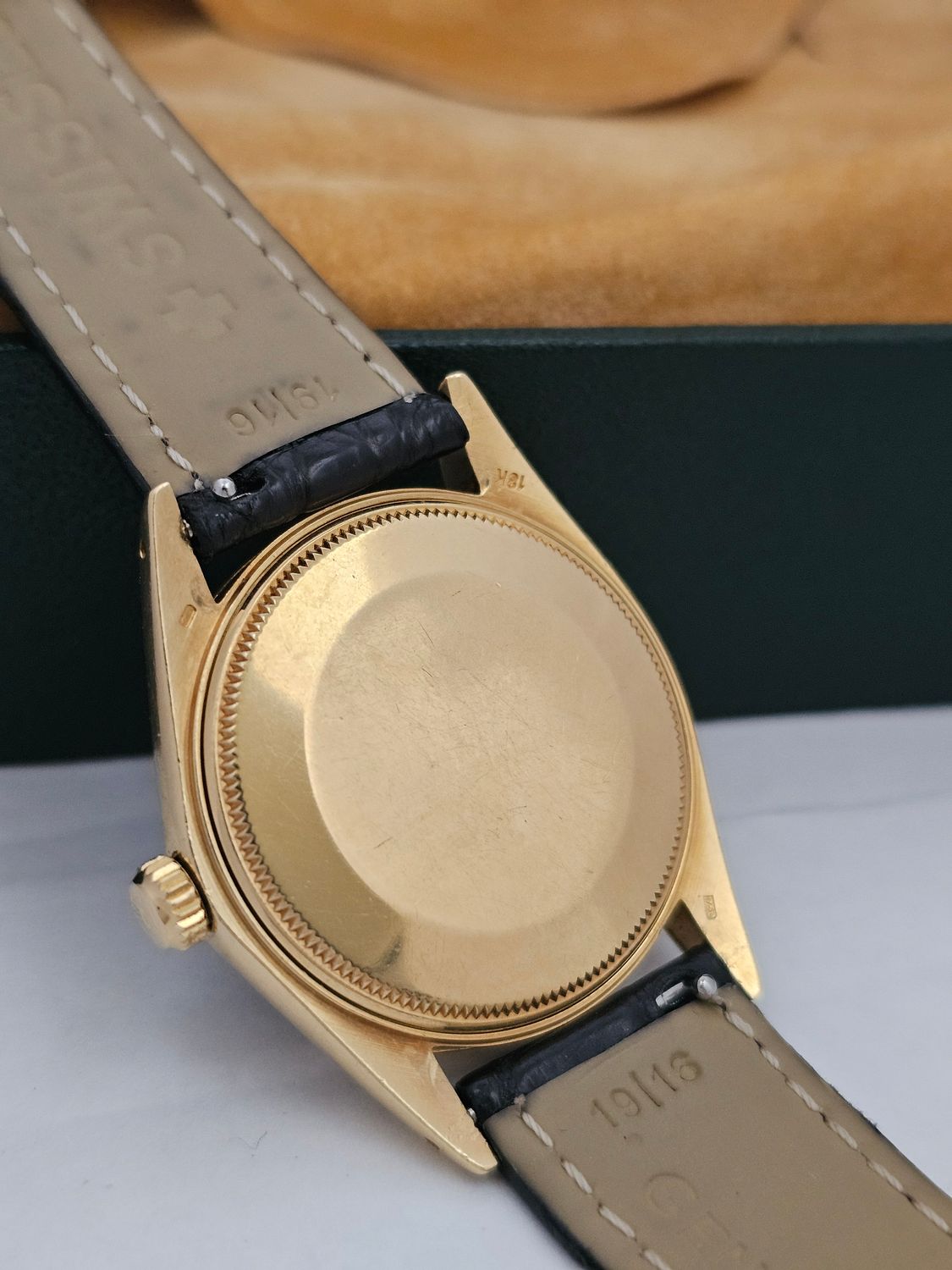 Rolex Date 1503 Silver Sigma Dial 34mm, 18k Gold Fluted Bezel &amp; Case