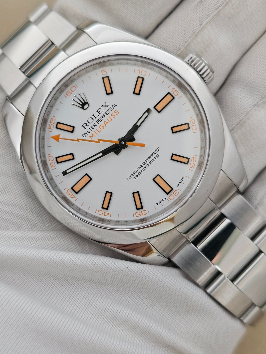 Rolex Milgauss Watch 116400 White Dial, Excellent Condition, 2009 Full Set