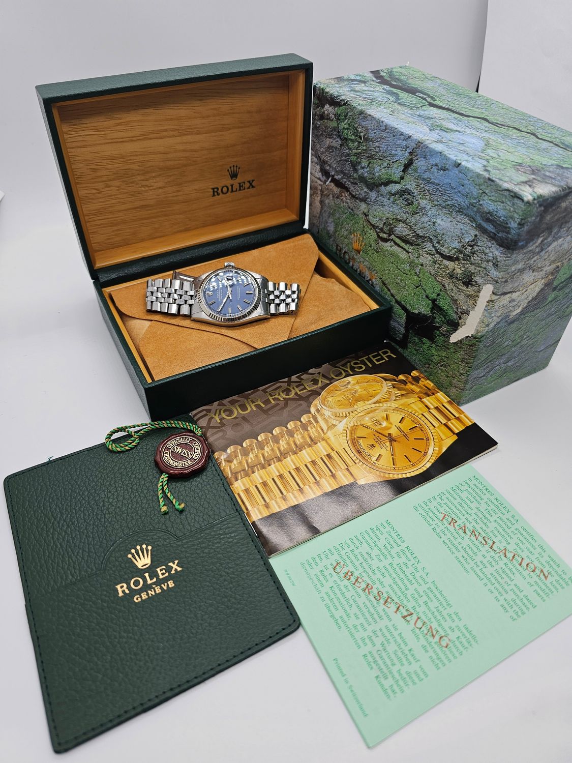 Rolex Datejust Watch 1601 36mm, Rare Blue WideBoy Dial, Excellent condition