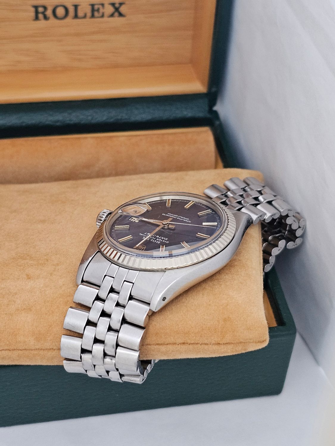Rolex Datejust Watch 1601 36mm, Rare Blue WideBoy Dial, Excellent condition