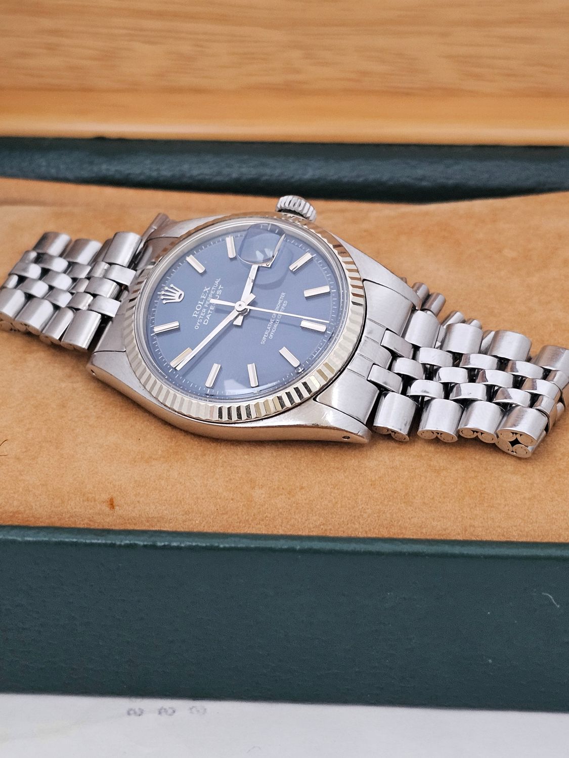 Rolex Datejust Watch 1601 36mm, Rare Blue WideBoy Dial, Excellent condition