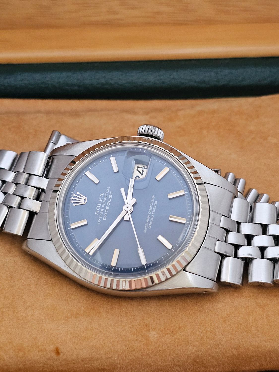 Rolex Datejust Watch 1601 36mm, Rare Blue WideBoy Dial, Excellent condition