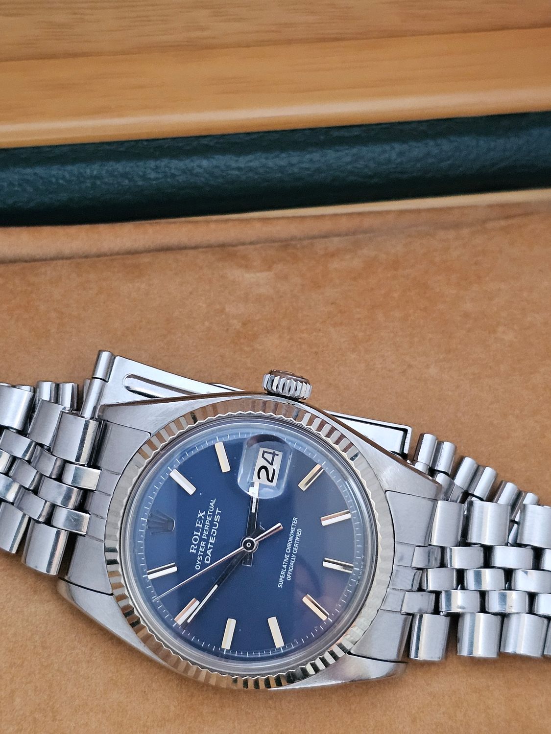 Rolex Datejust Watch 1601 36mm, Rare Blue WideBoy Dial, Excellent condition