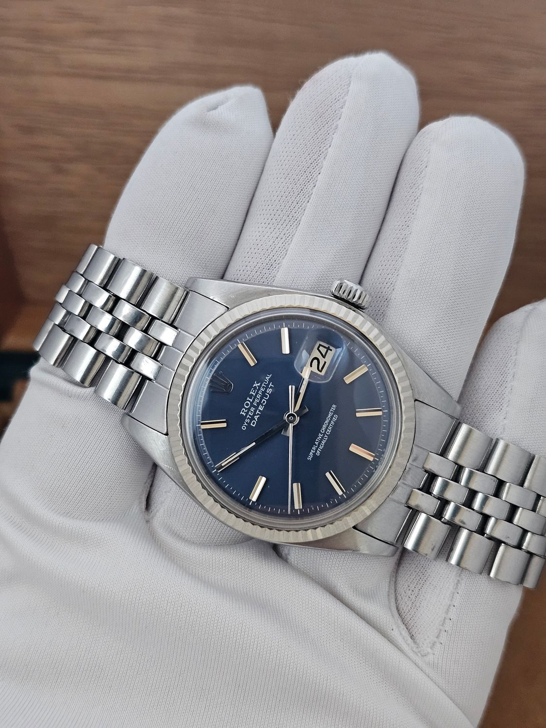 Rolex Datejust Watch 1601 36mm, Rare Blue WideBoy Dial, Excellent condition