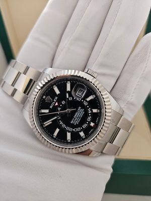Rolex Sky-Dweller Ref 326934, Black Dial Oyster, 2021 Full Set, Some Stickers Rolex Sky-Dweller Ref 326934, Black Dial Oyster, 2021 Full Set, Some Stickers