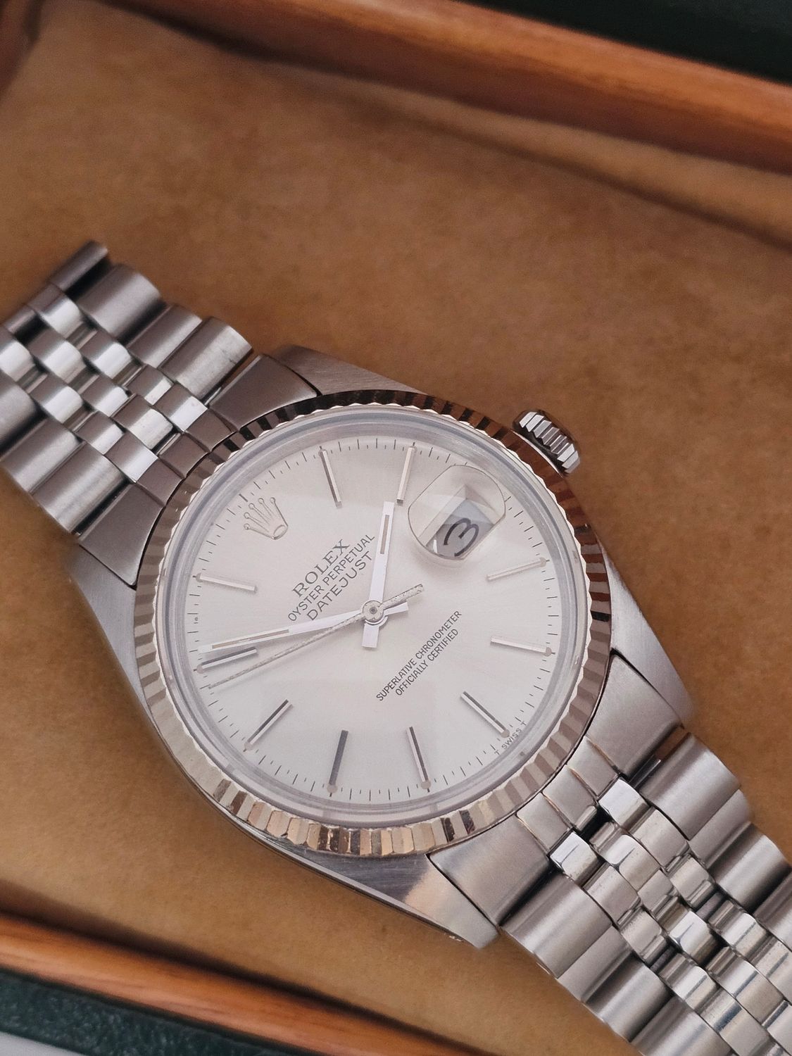Rolex Datejust Silver Dial, 36mm Watch, Ref 16014 in excellent condition