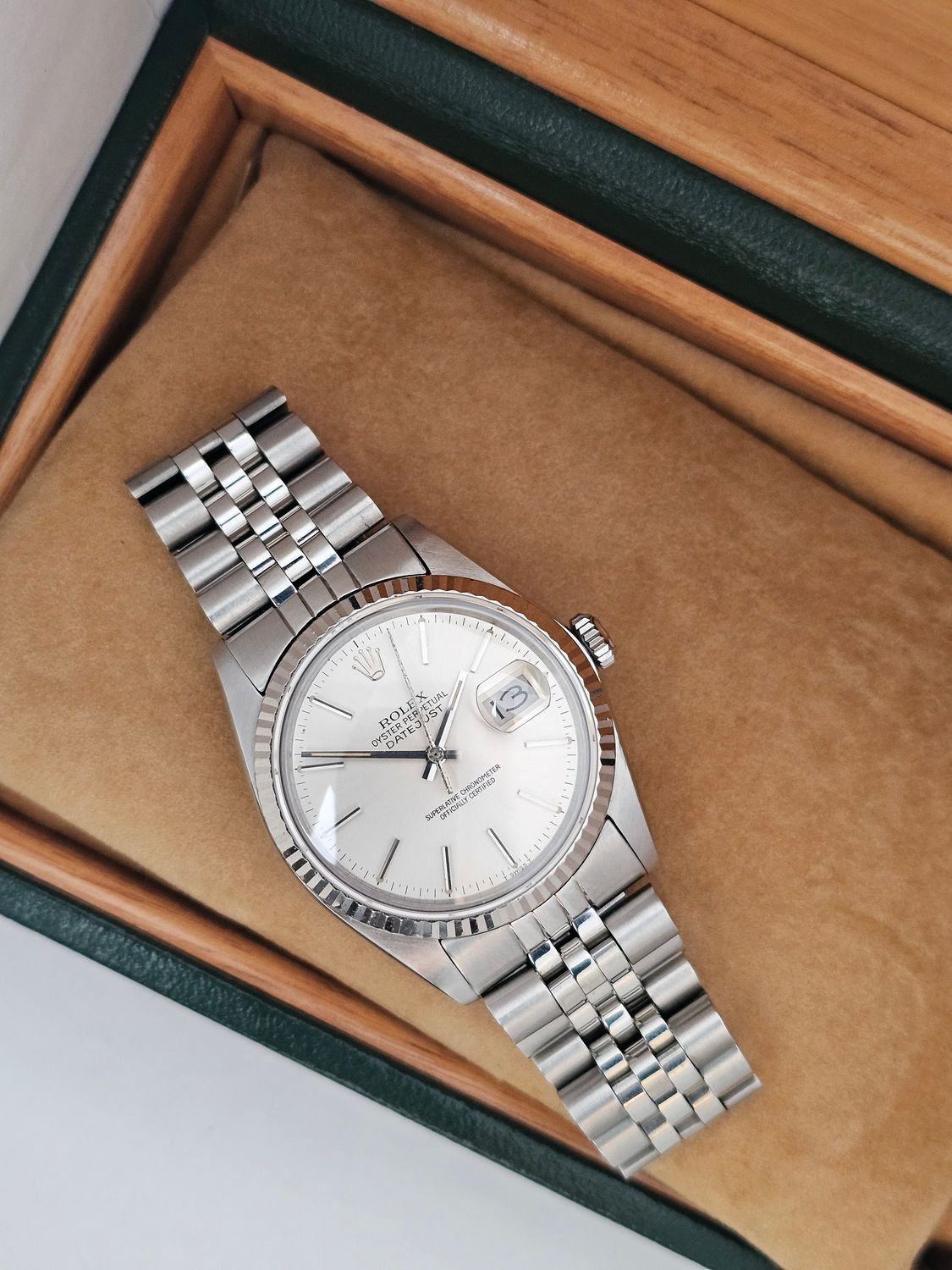 Rolex Datejust Silver Dial, 36mm Watch, Ref 16014 in excellent condition