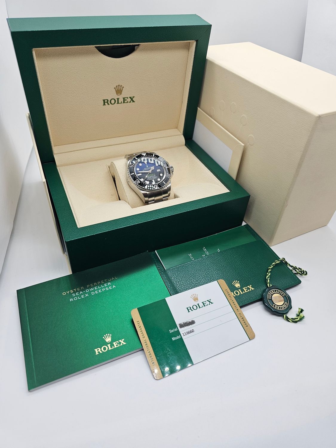 Rolex SeaDweller Black Blue Men&#39;s Watch, 116660 James Cameron 2016 Box &amp; Papers