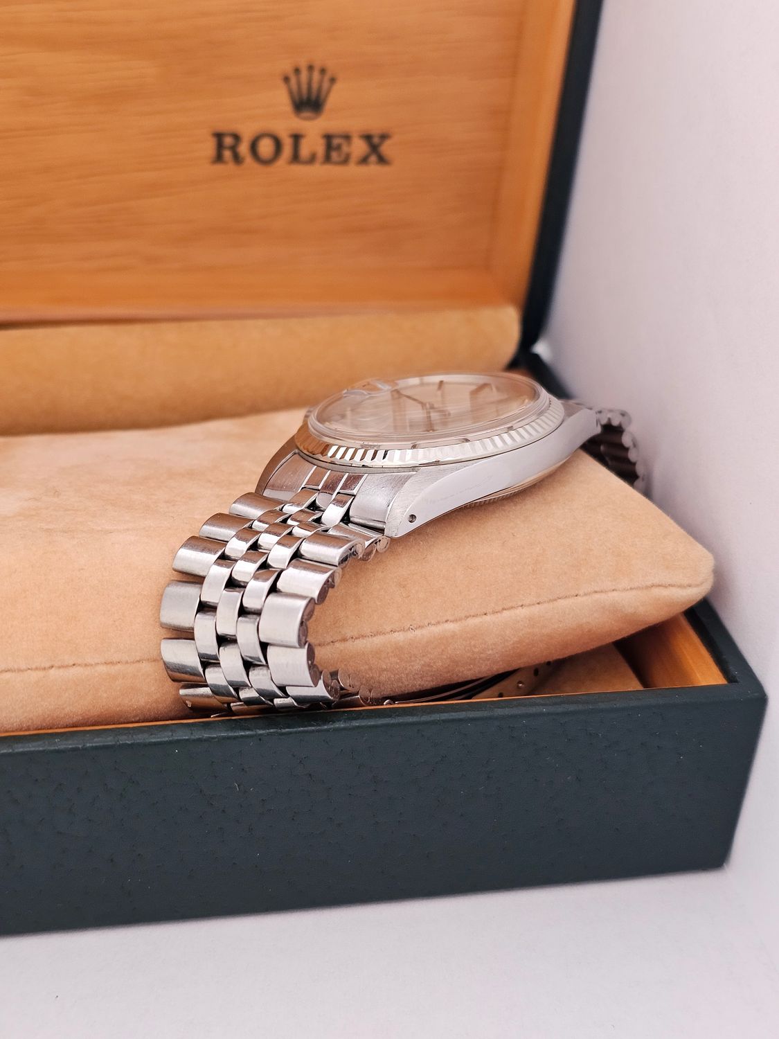 Rolex Datejust Rare White Matt Dial Watch, 1601 Circa 1979 36mm Superb Condition