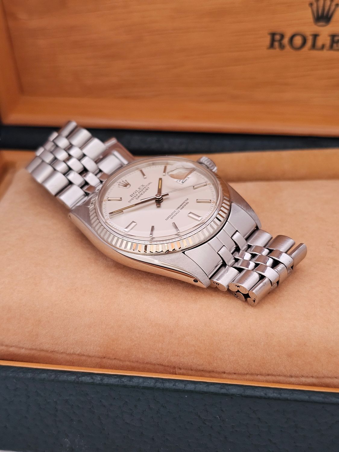 Rolex Datejust Rare White Matt Dial Watch, 1601 Circa 1979 36mm Superb Condition