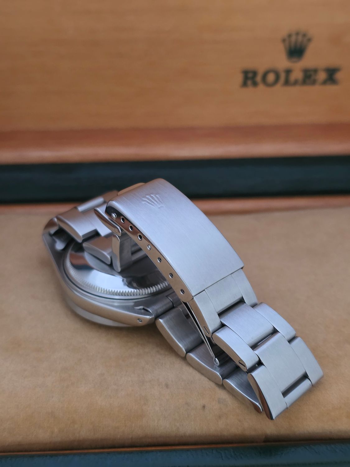 Rolex Oyster Perpetual Date 15010 - Rare Black 'Error' Dial - Box &amp; Booklets