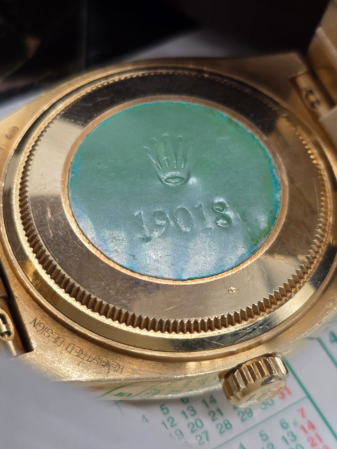 Rolex Day-Date Oysterquartz 19018, Box/Papers, Rare Dial Orig Receipt &amp; Sticker