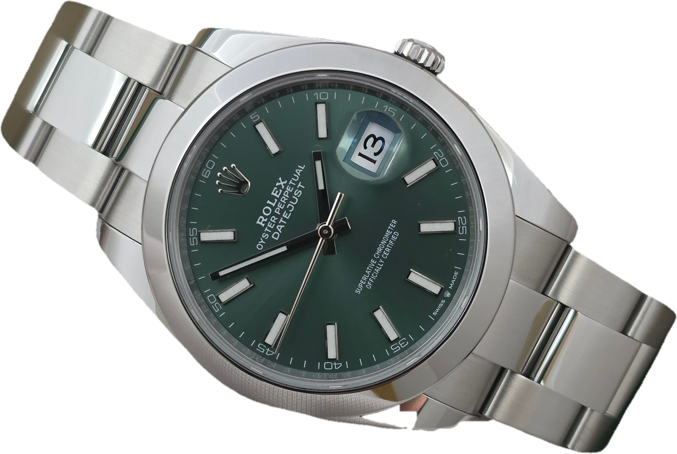 Rolex Datejust 41 Mint Green 126300, 2022 Full Set Immaculate Condition