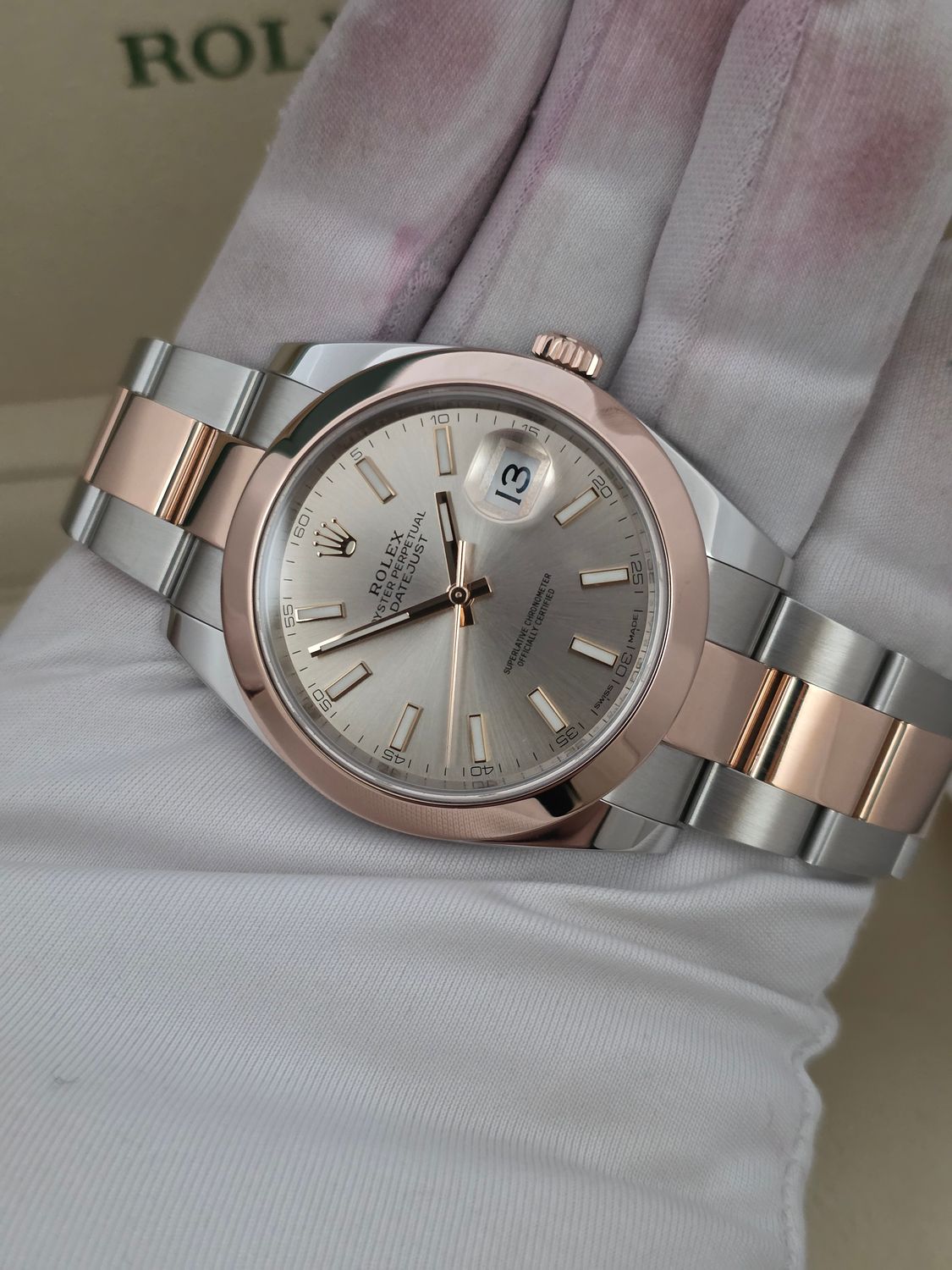 Rolex Datejust 41mm 126301 Watch, Sundust Dial Steel &amp; Everose, 2021 Full Set