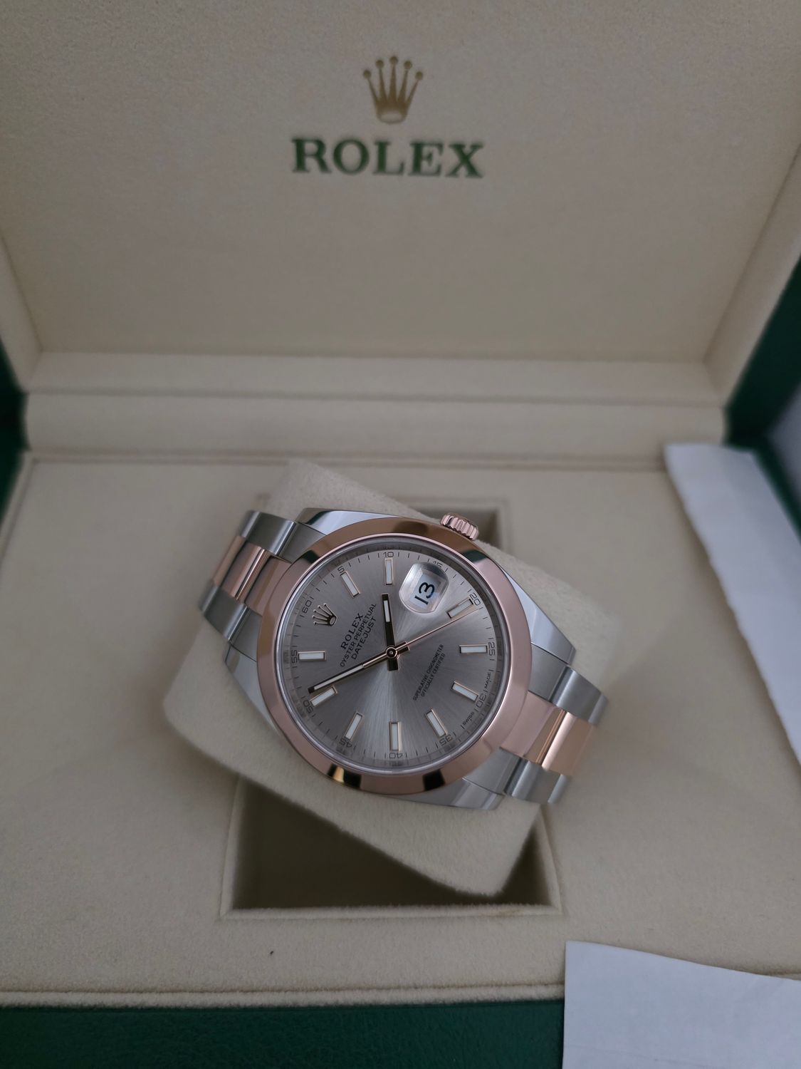 Rolex Datejust 41mm 126301 Watch, Sundust Dial Steel &amp; Everose, 2021 Full Set