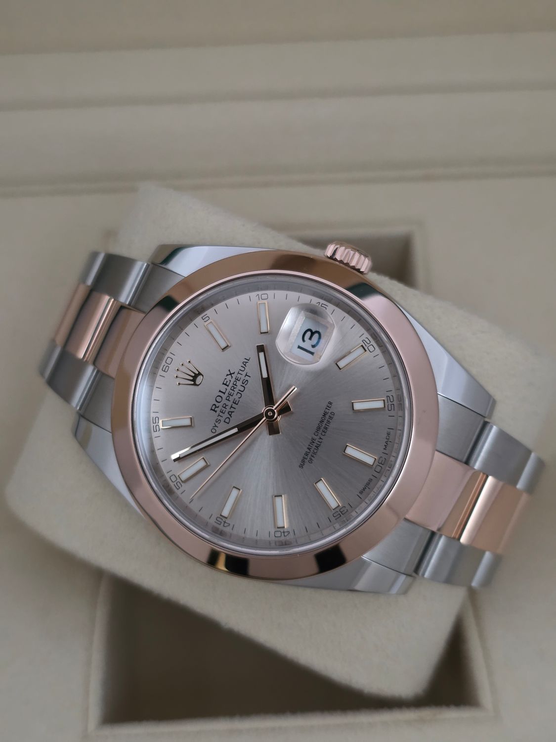 Rolex Datejust 41mm 126301 Watch, Sundust Dial Steel &amp; Everose, 2021 Full Set